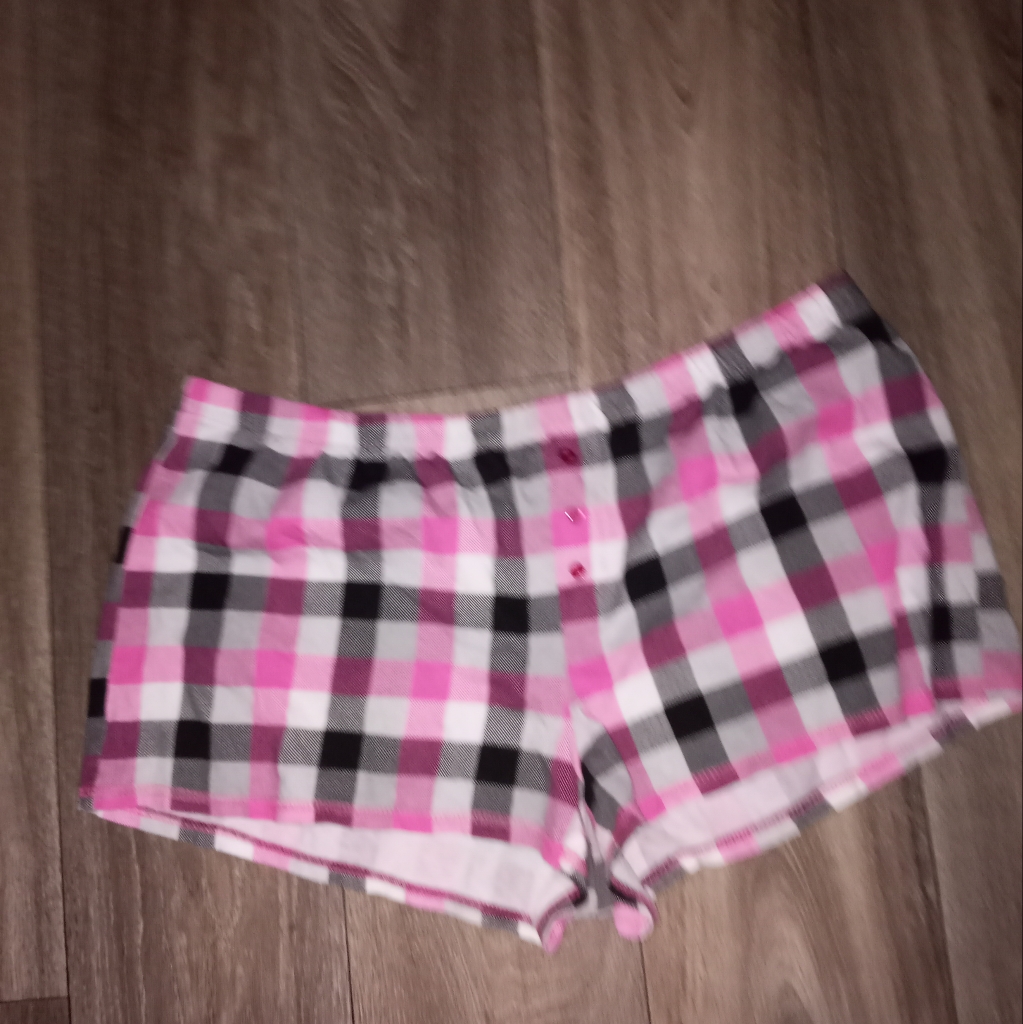 Jenni By Jennifer Moore Pink Plaid Cotton Pajama Shorts Size Large
